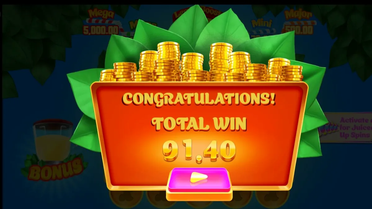 Lucky Lemons 2 Juiced Up slot game screen showing vibrant fruit symbols and multiplier features.